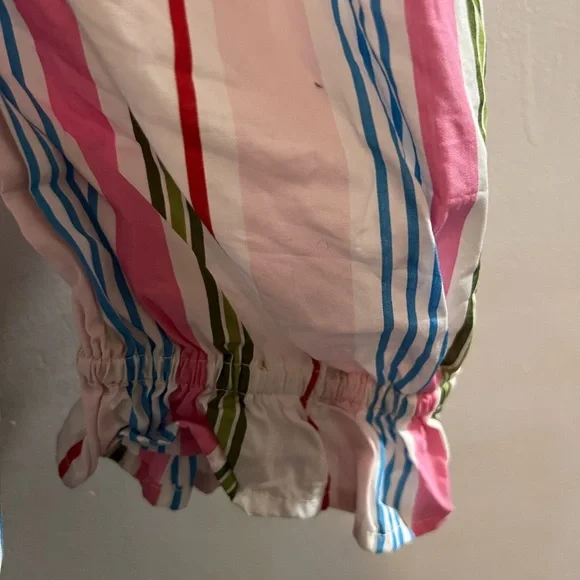 Hill House Pink and Blue Striped Crop Top with Tie Front - Picture 6 of 7